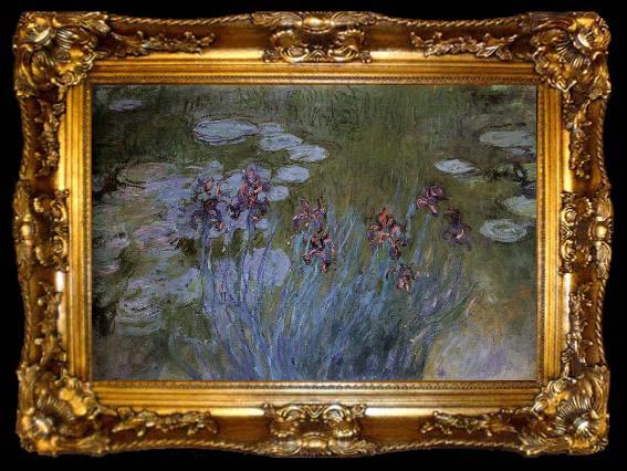 framed  Claude Monet Irises and Water Lillies, ta009-2